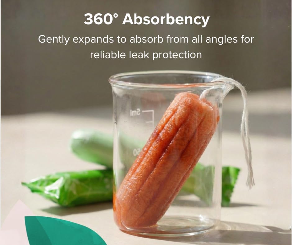 Veeda 100% Natural Cotton Tampons - Super Absorbency with Leak Proof Protection - Compact BPA-Free Applicator - Unscented & Free from Chlorine, Toxin - 384 Count image 5