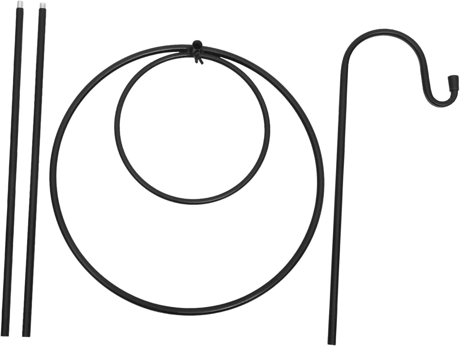 Luxshiny Garden Iron Shepherd Hook Outdoor Ground Inserted Plant Hanger for Lanterns Flower Pots and Decor Heavy Duty Resistant for Weddings and Patios