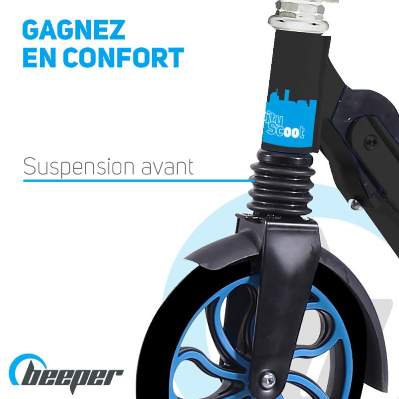 Trottinette ado roues 8 pouces Beeper pour sécuriser vos trajets - 2