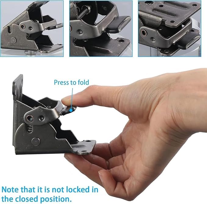 GOPINATH ECOM 90 Degree Folding Table Leg Brackets | Heavy Duty Steel Self-Locking Hinges for Foldable Tables Workbenches Desks with Screws Load Capacity 500lbs (Pack of 1) 3