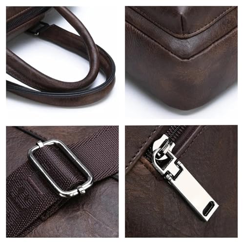 Briefcases Multiple Pockets Briefcase Men's Large Capacity Office Bag Waterproof Business Laptop Handbags(Black)4