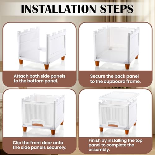 Image of YASONIC ๐ฎ ๐ง๐ถ๐ฒ๐ฟ Foldable Plastic Rack for Storage /Kitchen Cupboard /Versatile and Sturdy Wardrobe for Clothes /Multipurpose Storage Organizer /Closet for Bedroom /Living Room /Laundry Room (Off White)
