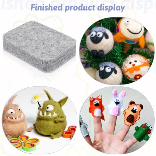 Image of AOZUO Wool Needle Felting Pad, Grey Sponge Felt Mat, Needle Felting Tools, Thick Felting Supplies for Wool Felt Projects, 4.57 x 3.39inch