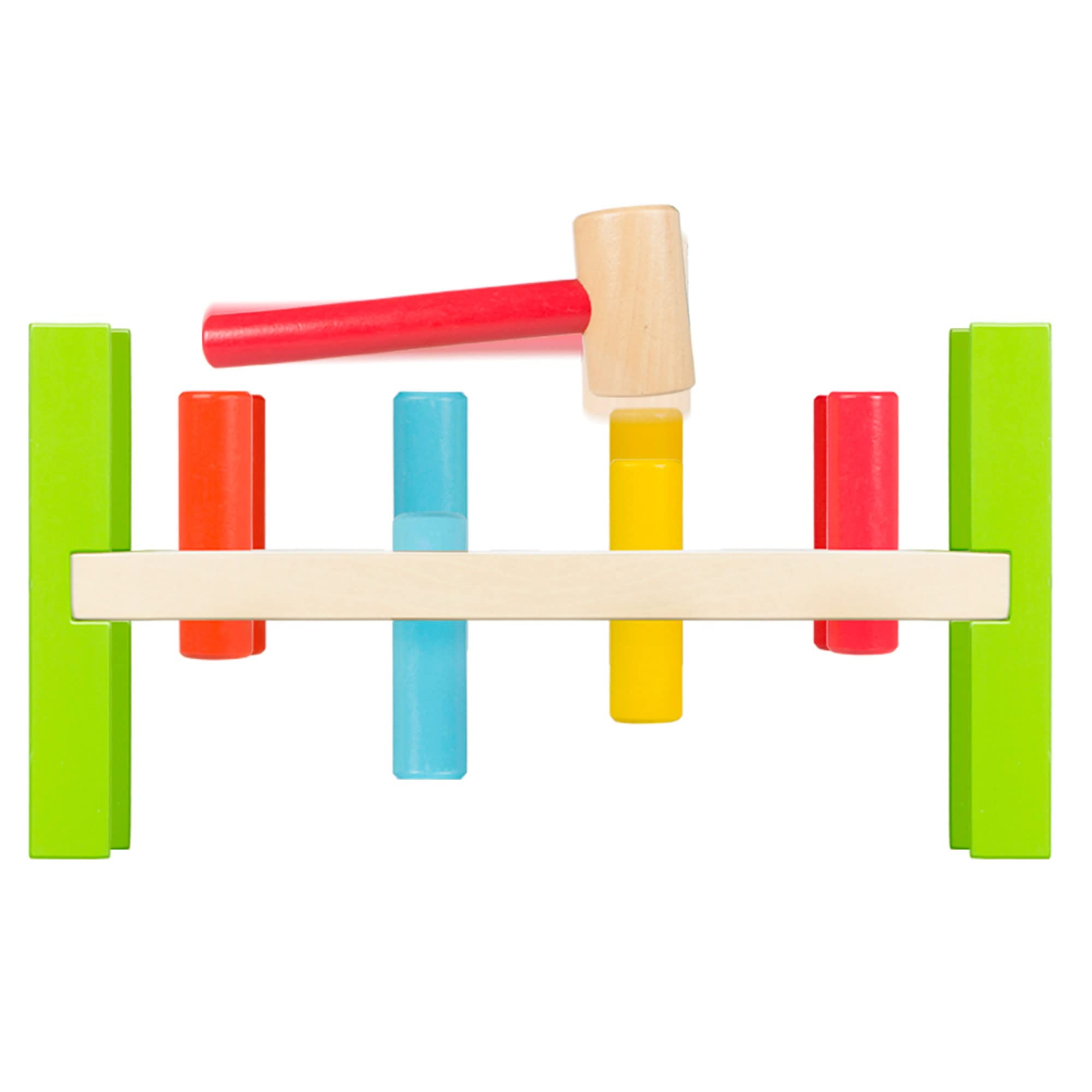 Colorbaby 40999 Jeu de Figurines et Marteau en Bois