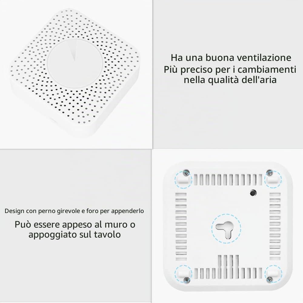 Irfora Tuya Zigbee Intelligent Air Housekeeper 6 in 1 monitor di qualità dell'aria PM2.5, formaldeide, TVOC, CO2, rilevatore di temperatura, umidità per ufficio domestico