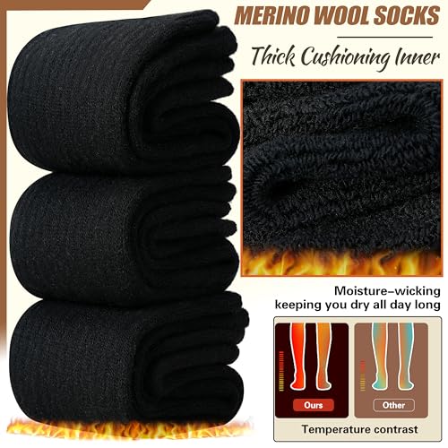 EBMORE Merino Wool Socks for Women Hiking Thermal Warm Winter Thick Boot Cozy Crew Comfy Work Socks for Ladies 5 Pairs2