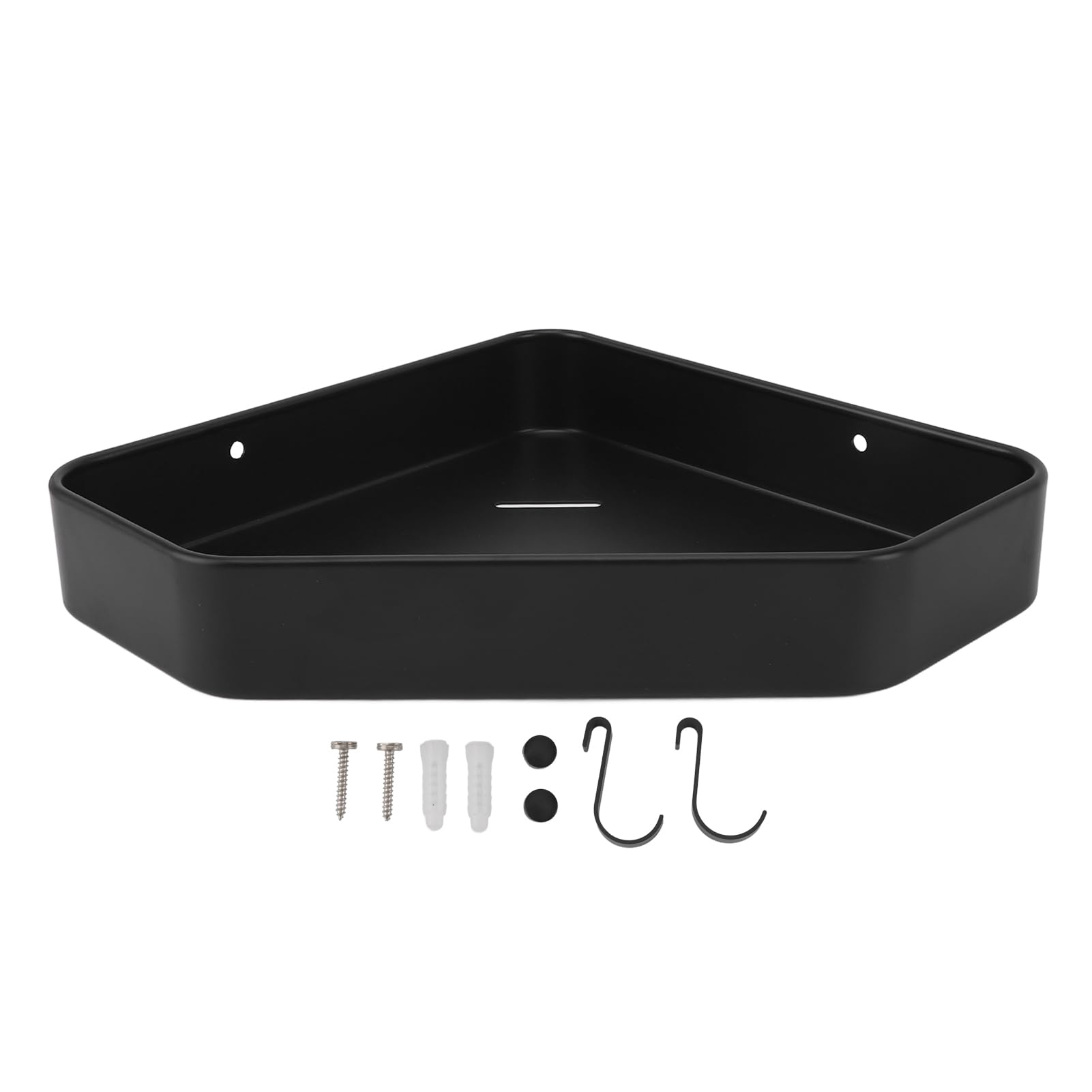 SUNFECILI Corner Adhesive Shower Caddy Shower Organizer Easy Installation Space Aluminium Rustproof Wall Mounted Corner Shower Shelf Corner