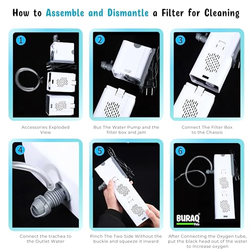 Image of BURAQ XQP-1500F | 23W | Ultra-Quiet Aquarium Filter, Ultra-Quiet Submersible Pump, 1500 L /H High-Flow Filtration System Upto 5 FT+ Fish Tanks & Ponds