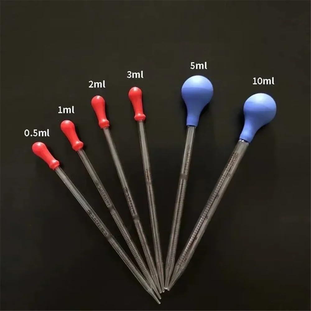 Pipeta de transferencia de vidrio, Pipetas de Vidrio Gotero Multicolor 1-10ml(2ml 2pcs)