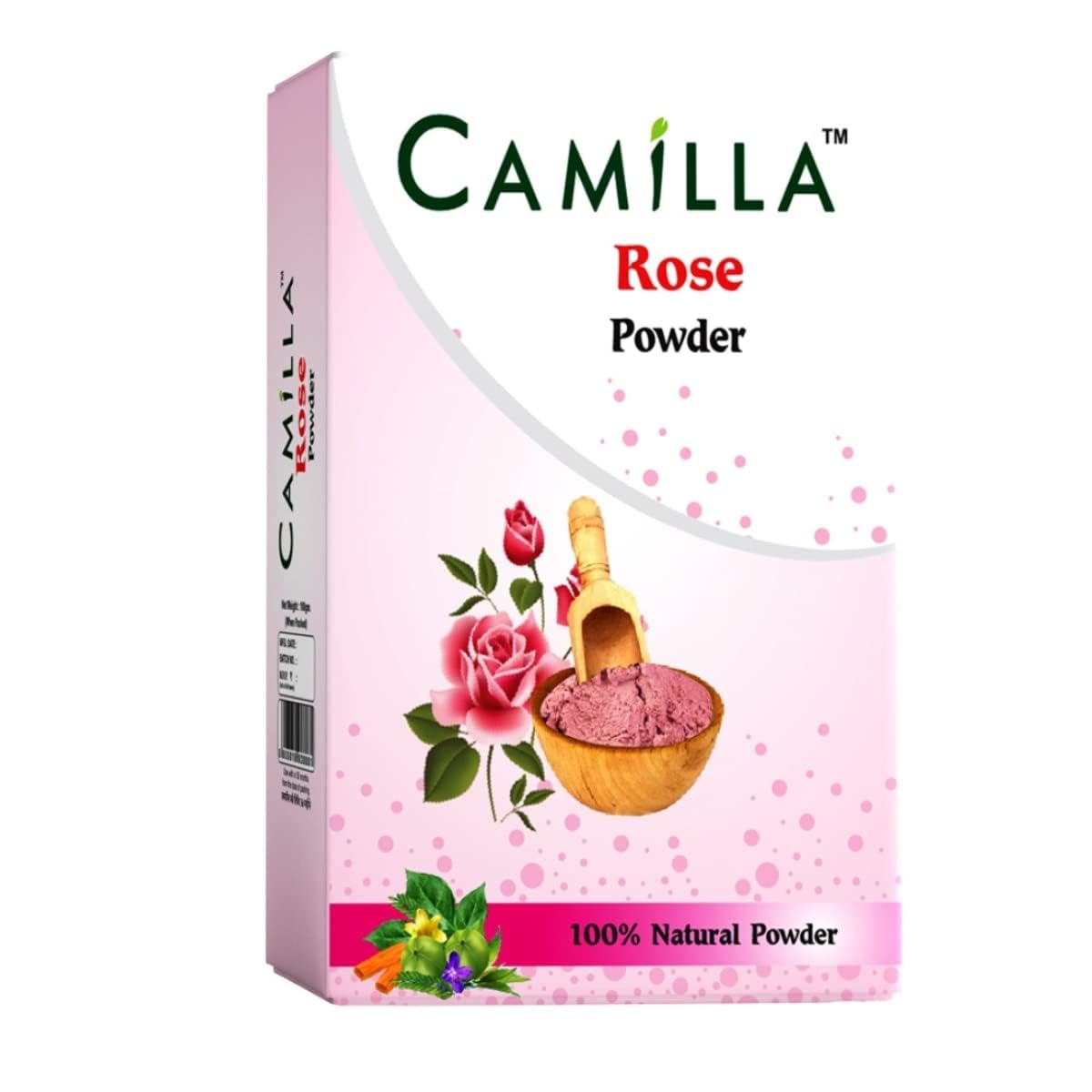 Camilla Natural Rose Powder for Face & Skin | 100% Pure & Organic Rose Petal Powder | Rich in Vitamin C | Herbal Face Pack (100g)