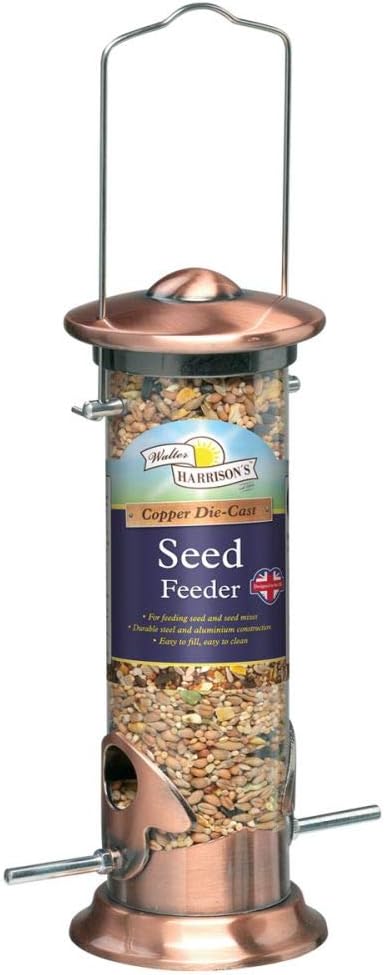 Walter Harrison's Traditional Wild Bird Feeder Pole Station Food and Water with Four Feeding Areas,Black