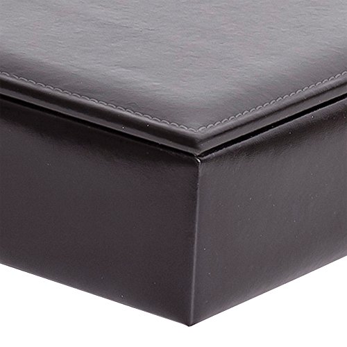Mele & Co. Carson Men's Dresser Top Valet (Black Faux Leather)