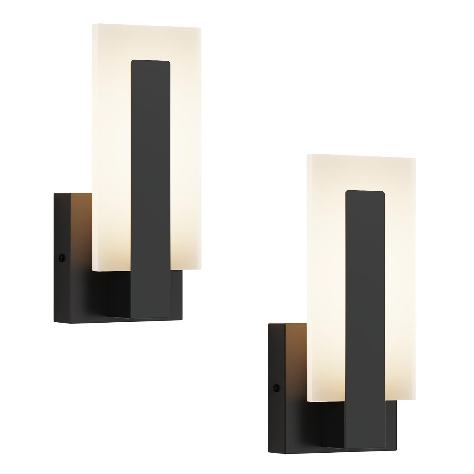 2 Pack Modern LED Wall Sconces,9.76in 3000K 10%-100% Brightness Adjustable