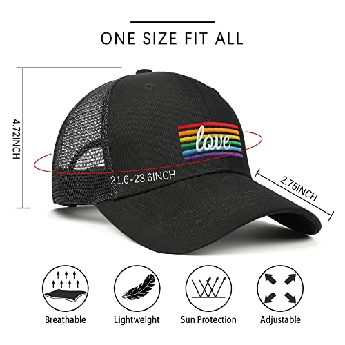 Image of Pride Hat Rainbow Caps LGBT Baseball Cap Pride Accessories Gay Stuff for Men Women