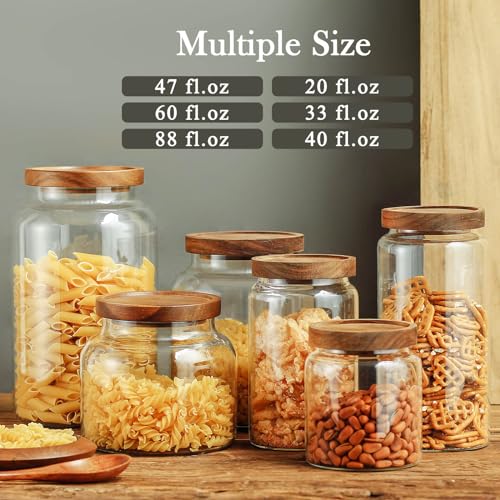 Labina Glass Jar with Wood Lid, Airtight Kitchen Storage Canister - image 5