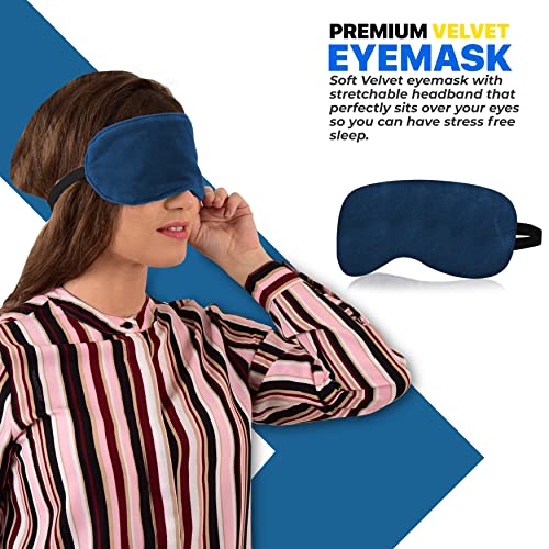 Image of Trajectory Minion Blue & Yellow Neck Pillow Rest Cushion with Soft Velvet Eyemask and Earphone Case for Travel in Flight car Train Airplane with 2 Years Warranty for Sleeping for Men and Women