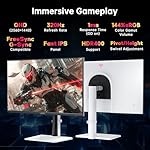 27 Inch White Gaming Monitor 300Hz/320Hz, QHD 1440P Fast IPS Computer Monitor with Adaptive FreeSync, HDR400, Height/Pivot/Swivel/Tilt Adjustable, DP&HDMI, H27E6 - Image 2