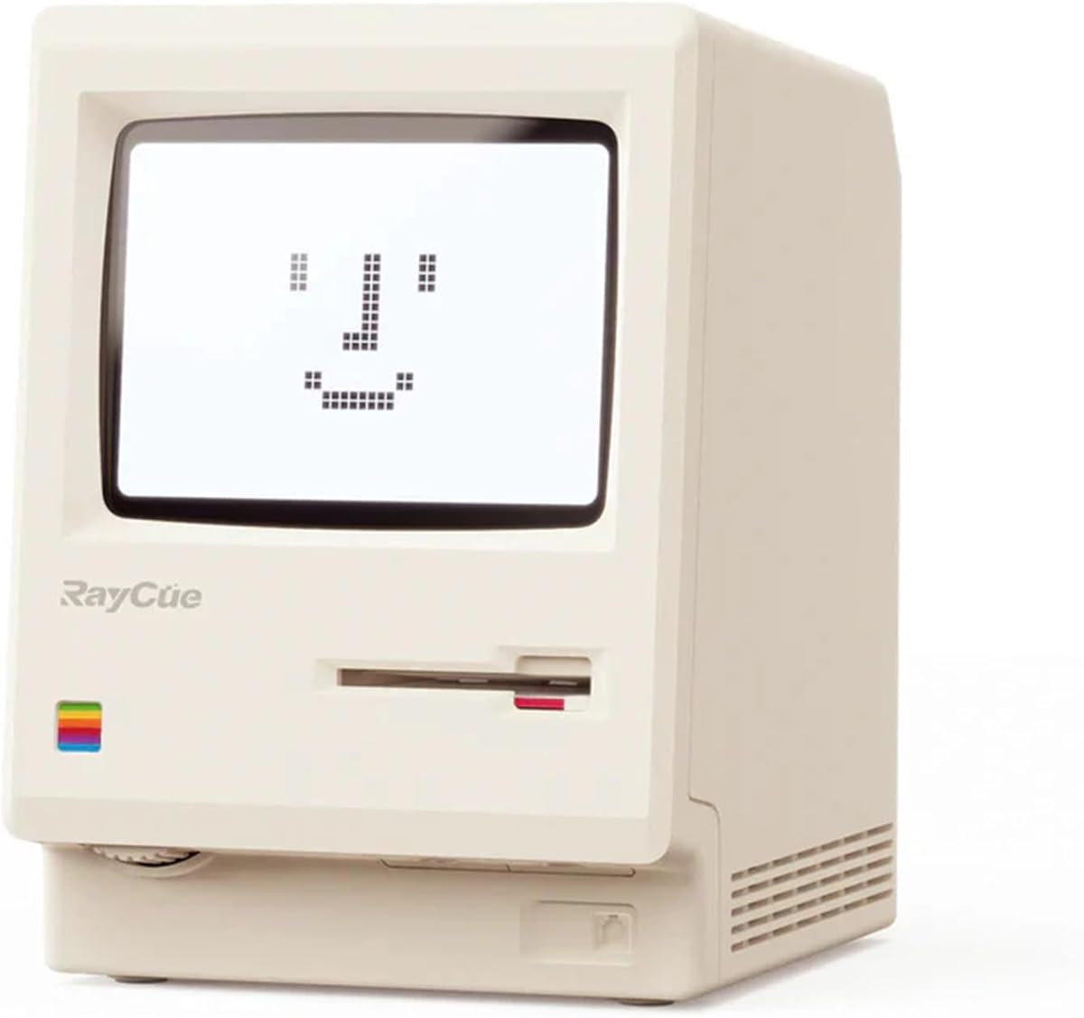 RayCue Maclock Retro,This USB Digital Alarm Clock Seamlessly Blends Retro Computer Styling with Modern Functionality