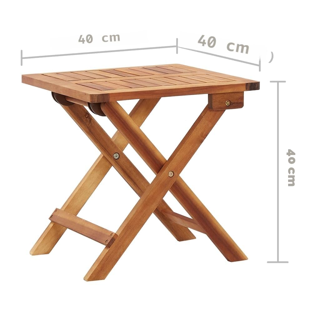 vidaXL Table Pliable de Jardin 40x40x40 cm Bois d'Acacia Massif
