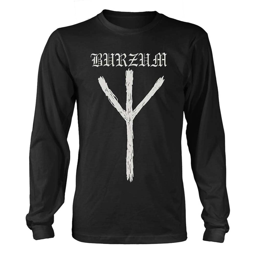 Burzum Rune Band Logo Long Sleeve T Shirt L Black