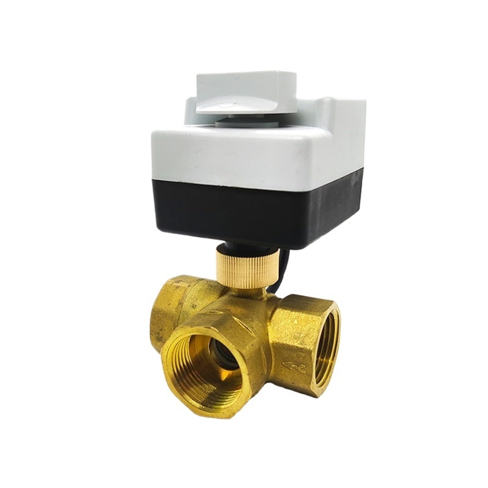 Valvola a Sfera elettrica in Ottone da 1/2 "1" 1-1/2 "Attuatore Elettrico a Tre Vie a Tre Fili a Due comandi con Filettatura Interna con Interruttore Manuale(0.75 inch)