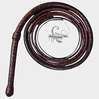 Scorpions - Látigo de toro de piel de vaca auténtica de 3 pies a 8 pies de largo, 12 hebras de núcleo de cuerda de cuero trenzado ecuestre, el mejor látigo de vaquero profesional para agrietarse y | Ya disponible en tu tienda friki favorita! En mundofriki.es!