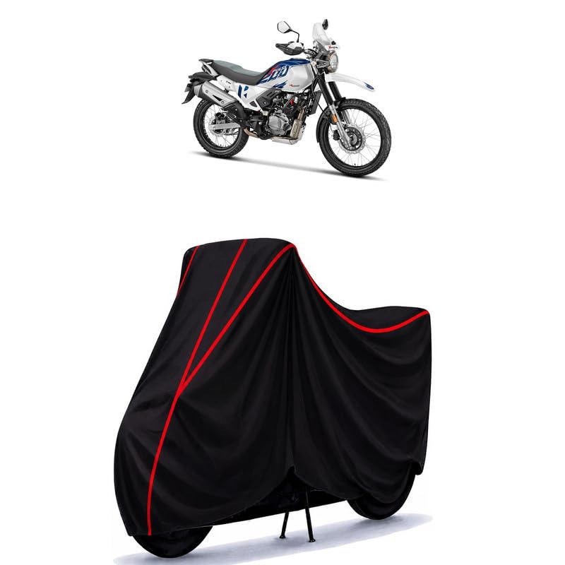 Image of Hero XPulse 200 4 Water Resistant Bike Cover for All Motorcycles & Rain | Heavy Duty Taffeta Fabric | UV Protection, Dustproof, Scratchproof | All Weather Two Wheeler Body Cover with Elastic Bottom