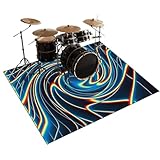 Qesjodfu 200 x 160 cm Schlagzeug Teppich E Drum mit Schallschutz, Schlagzeugteppich Schallschutz rutschfeste Teppich Schalldämmend Antivibrationsmatte Drum Teppich Trommelmatten-Teppich Drumteppich