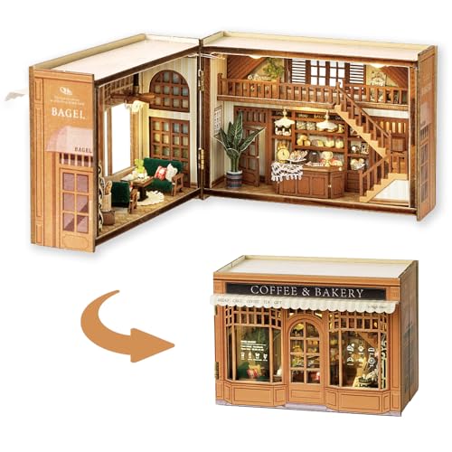 TuKIIE DIY Miniature Dollhouse Kit with Furniture, 1:32 Scale Opened