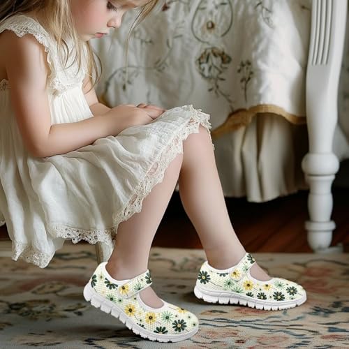 Kids Flower Mary Jane Dress Shoes for Girls Ballerina Ballet Princess Flats Shoe with Strap2