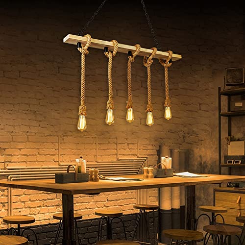 Lámpara de araña de hilo con 5 luces regulables para techo de comedor 3