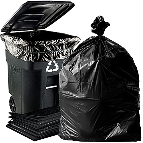 Image of Dyno Products Online 64 Gallon Heavy Duty Trash Bags, 50 Count, 1.5 Mil Black - Individually Folded, Industrial Strength, Made in USA
