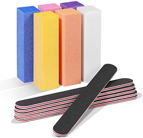 Nagelfeile [Neueste 2020], Nagelpuffer ETEREAUTY Professionelle Nagel Buffer 12pcs Nagelpflege 100/180 Doppelseitiges Kit für Natur-/Gel- /Acrylnägel