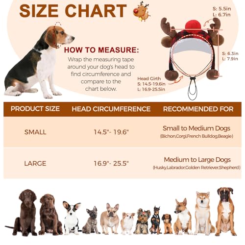 Disfraz de reno navideño para perros PAWCHIE Large miniatura 5