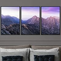 3 Piece Framed Canvas Wall Art Mountain Top Landscape Canvas Prints Home Artwork Decoration for Living Room,Bedroom - 16