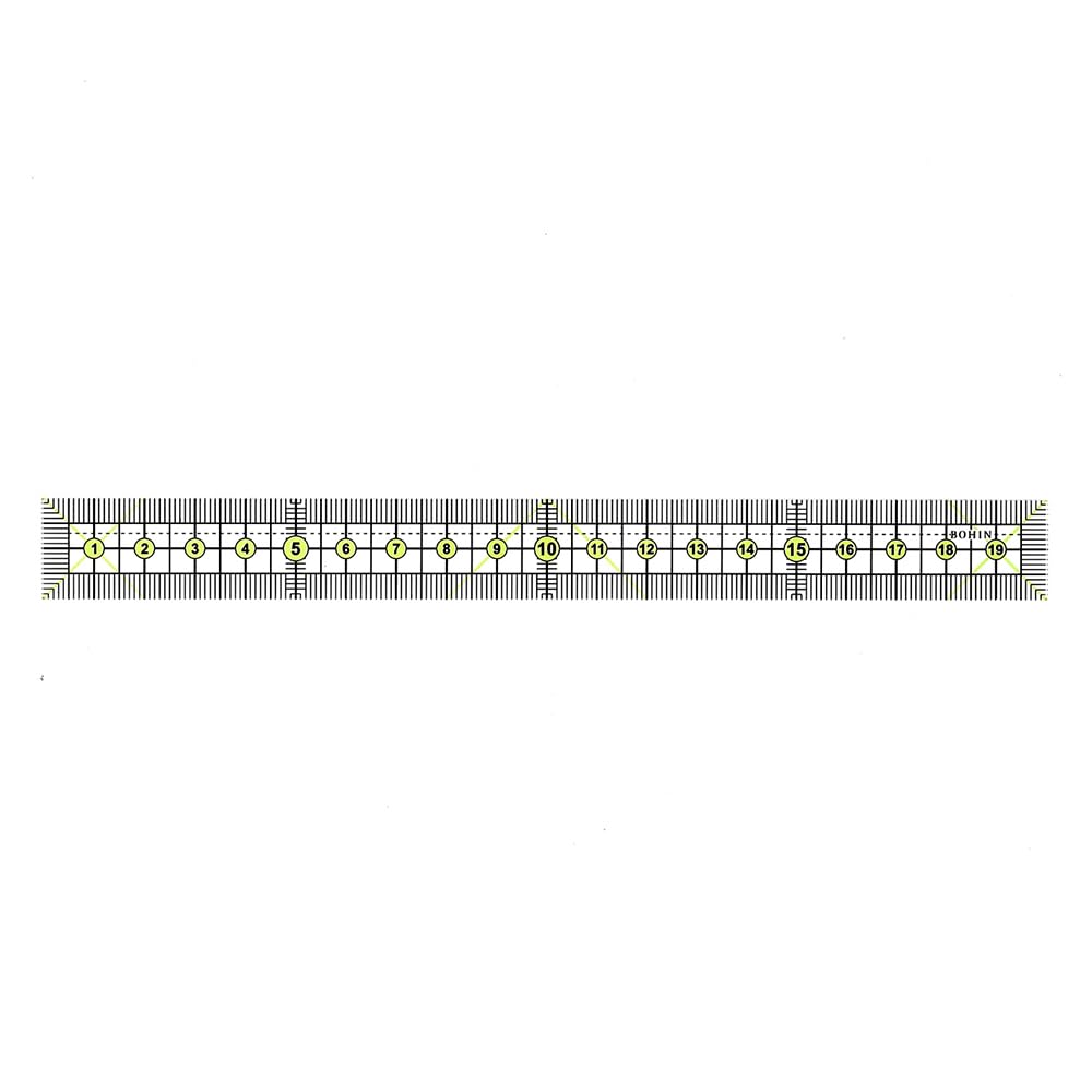 BOHIN France Quilting Ruler with Centimetres Marking - Patchwork Ruler for Quilting and Sewing Projects, 20 x 2cm - 1 Piece