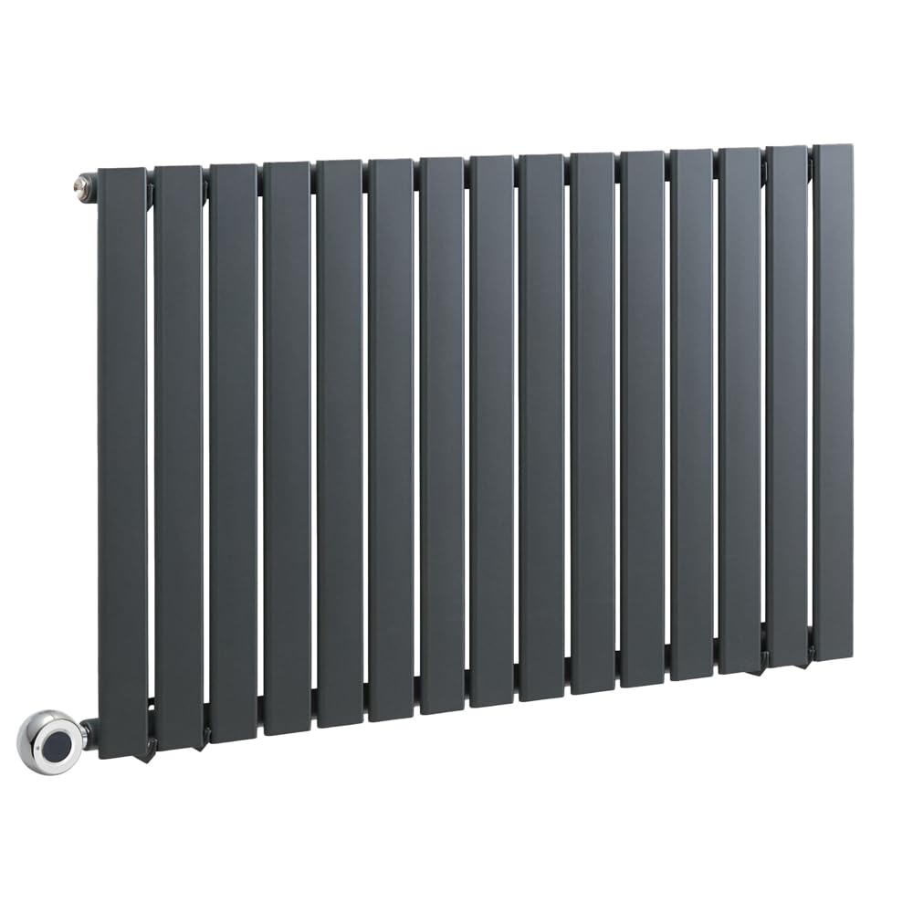 Milano Anthracite Alpha 800W Horizontal Single Flat Panel Wifi Electric Radiator - 635Mm X 980Mm Size 0.551155655