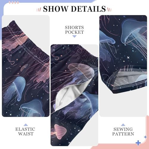 ALAZA Beautiful Jellyfish Blue Pajama Lounge Pants Long Sleep Pajama Bottoms with Pockets4
