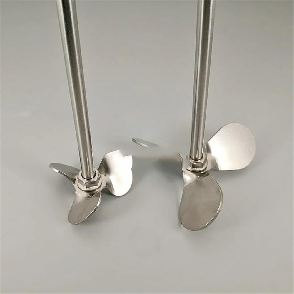 Bęben do wiosła maszynowego, mieszadło górne laboratoryjne 304 stal nierdzewna, 3-ostrzowe, 40-120 mm i pręt dyspersyjny 8x200-500, 2-pak (8 x 450 mm typ 2)
