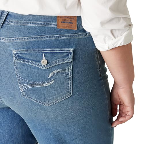 Signature by Levi Strauss & Co. Gold Women's True Wide Leg Trouser with Pocket Flap Mid-Rise Stretch Denim (Also Available in Plus)4