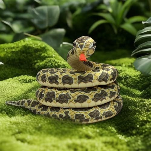 DAWRIS 200cm Plüsch Schlange, Realistische Python Kuscheltier Große Schlange Stofftier, Witzige Plüschtiere Spielzeug Schlanges, Kuschelschlange, Snake Prank Requisiten