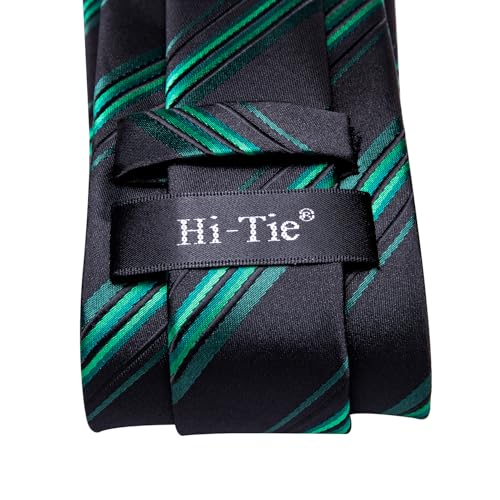 Image of Hi-Tie Men's Silk Ties Formal Woven Classic Necktie Pocket Square Cufflinks Lapel Pin Set Wedding Business