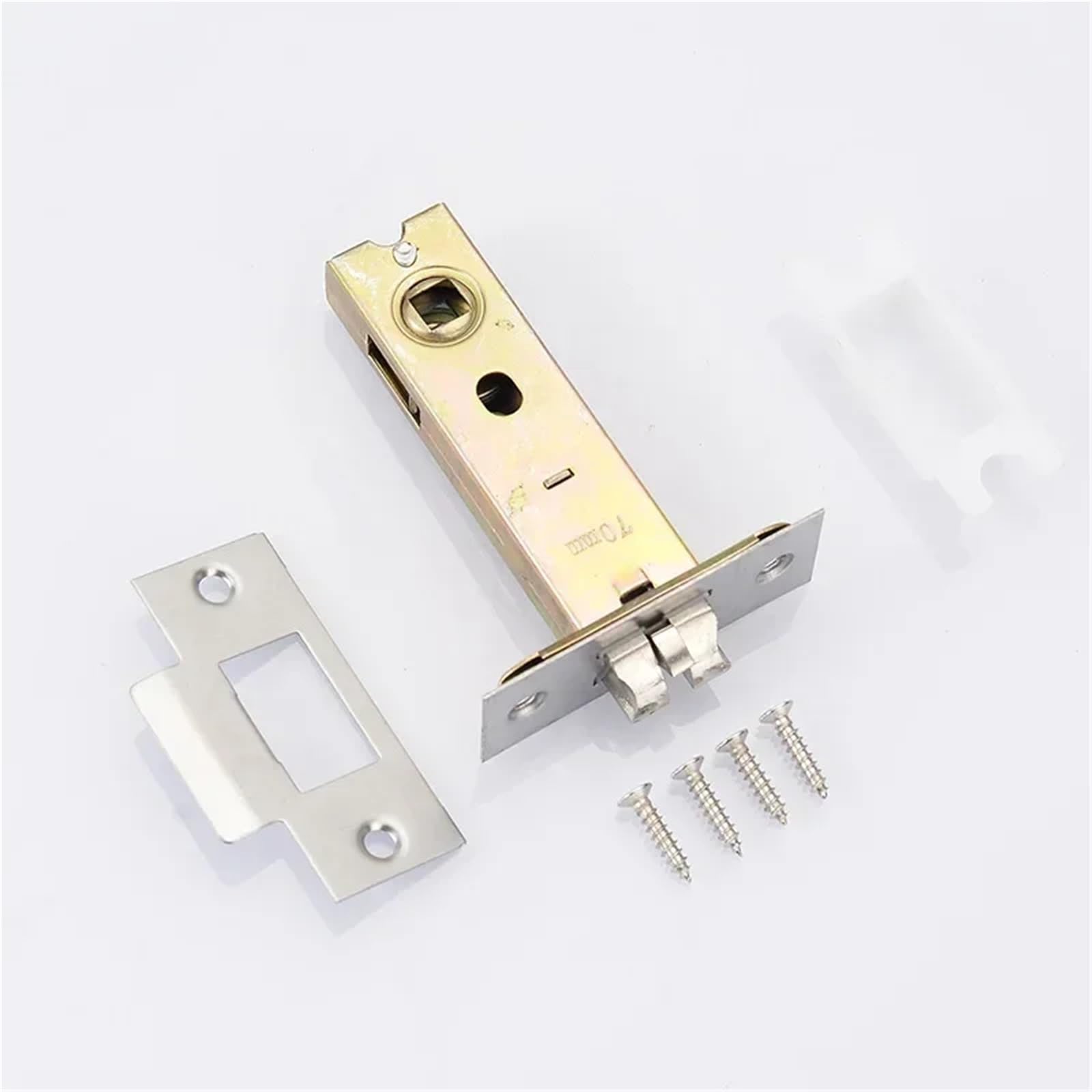 Stainless Steel Door Lock Pull Ring Square Tongue Partition Wooden Concealed 1Pcs(Oblique Tongue 70)