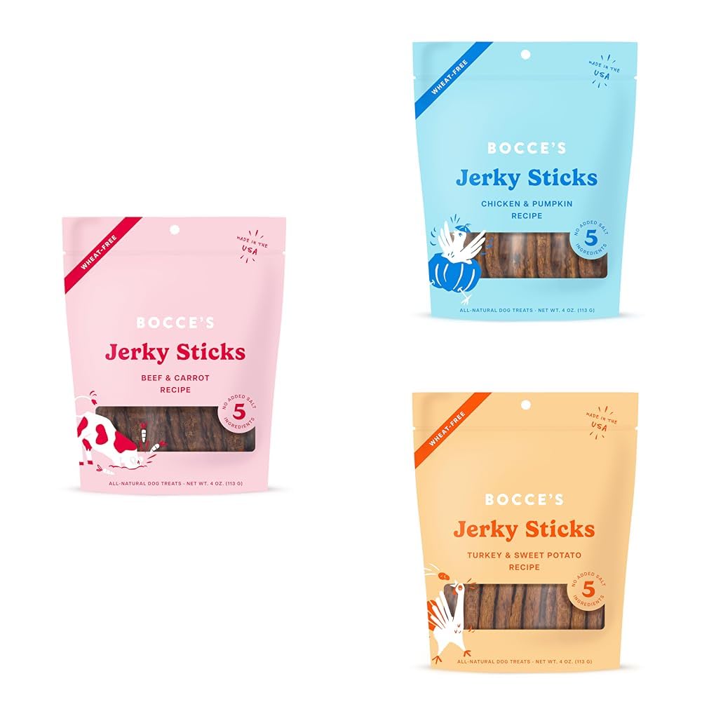 Grazers Dog Treats, Wheat-Free Jerky Sticks, Made with Limited-Ingredients, Baked in The USA with No Added Salt or Sugar, All-Naural & High-Protein, 4 oz