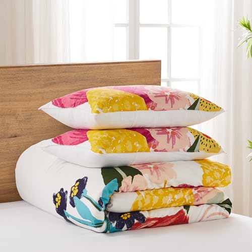 Parure de lit housse de couette King size motif floral