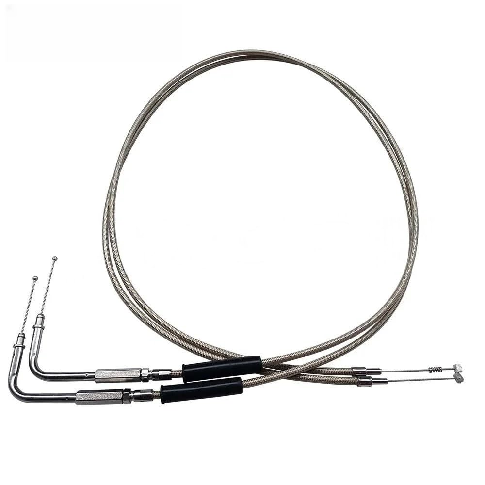 Línea de embrague trenzada acero inoxidable para motocicleta, juego cables acelerador 180cm y 130cm para Heritage Sportster 883 1200