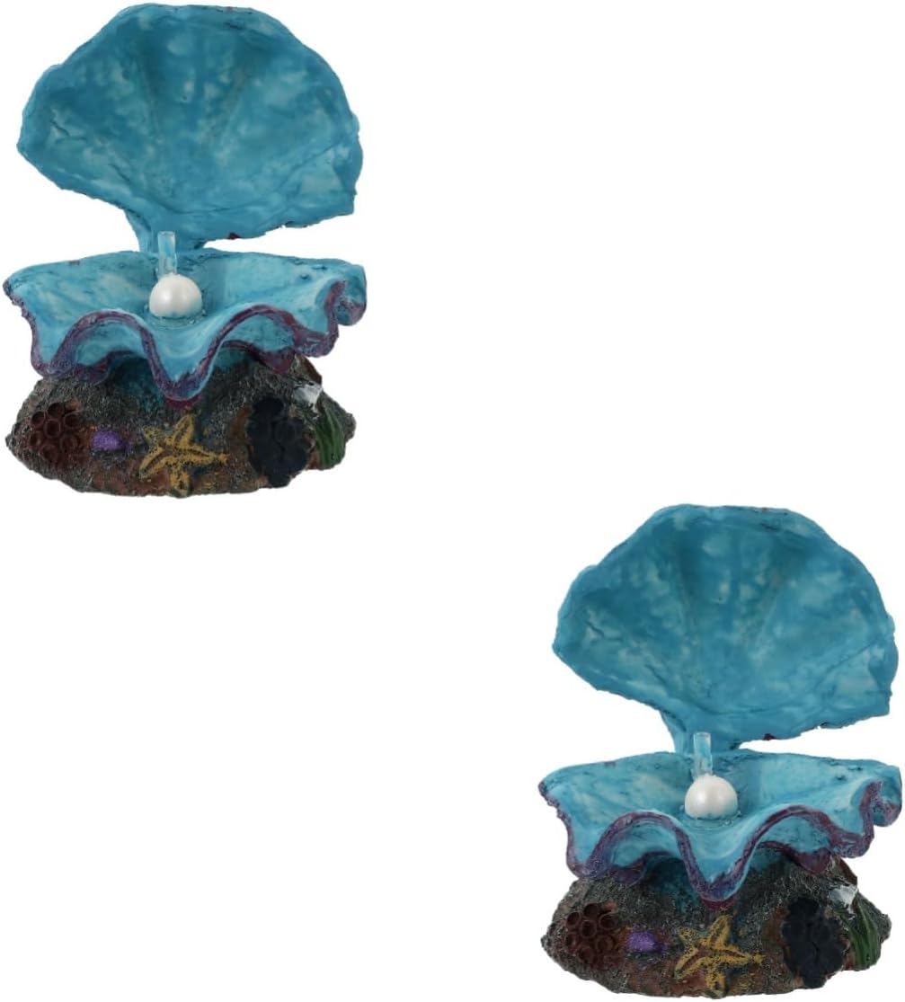 minkissy 2pcs Fish Tank Landscaping Scallops Oxygen Bubble