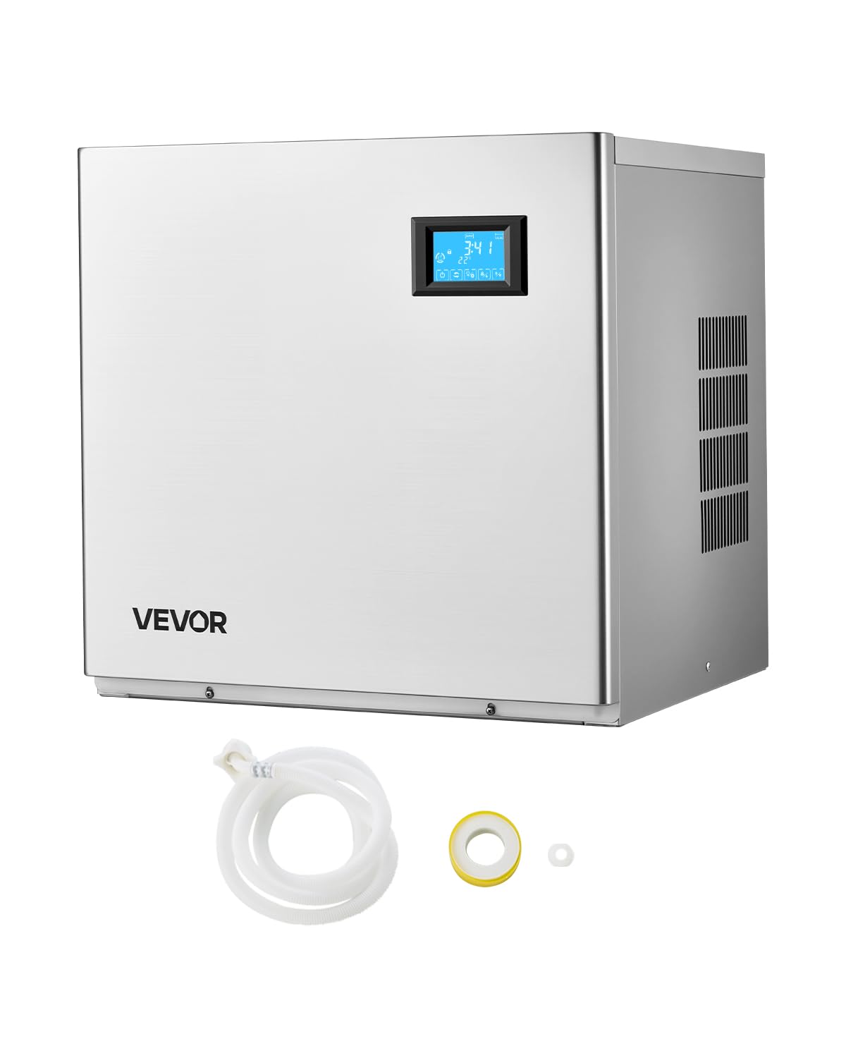 VEVOR Máquina para Fabricar Hielo 163 kg/día, Máquina de Hielo de Acero Inoxidable, Autolimpiante, 156 Bandejas, Grosor Ajustable, para Restaurantes, Bares, Cafeterías, Hoteles, (Solo Cabezal)