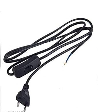 MATEEN HANDICRAFTS Long Wire with Bed Switch On Off Button for Table Lamps and DIY Projects (1.5 Meter, 60 Inch, Black)