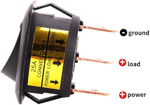 Miniatura 6 de ESUPPORT Interruptor de palanca de luz LED azul de punto redondo de 0.984 in, 12 V, 25 A, tablero de tablero de encendido y apagado, paquete de 5